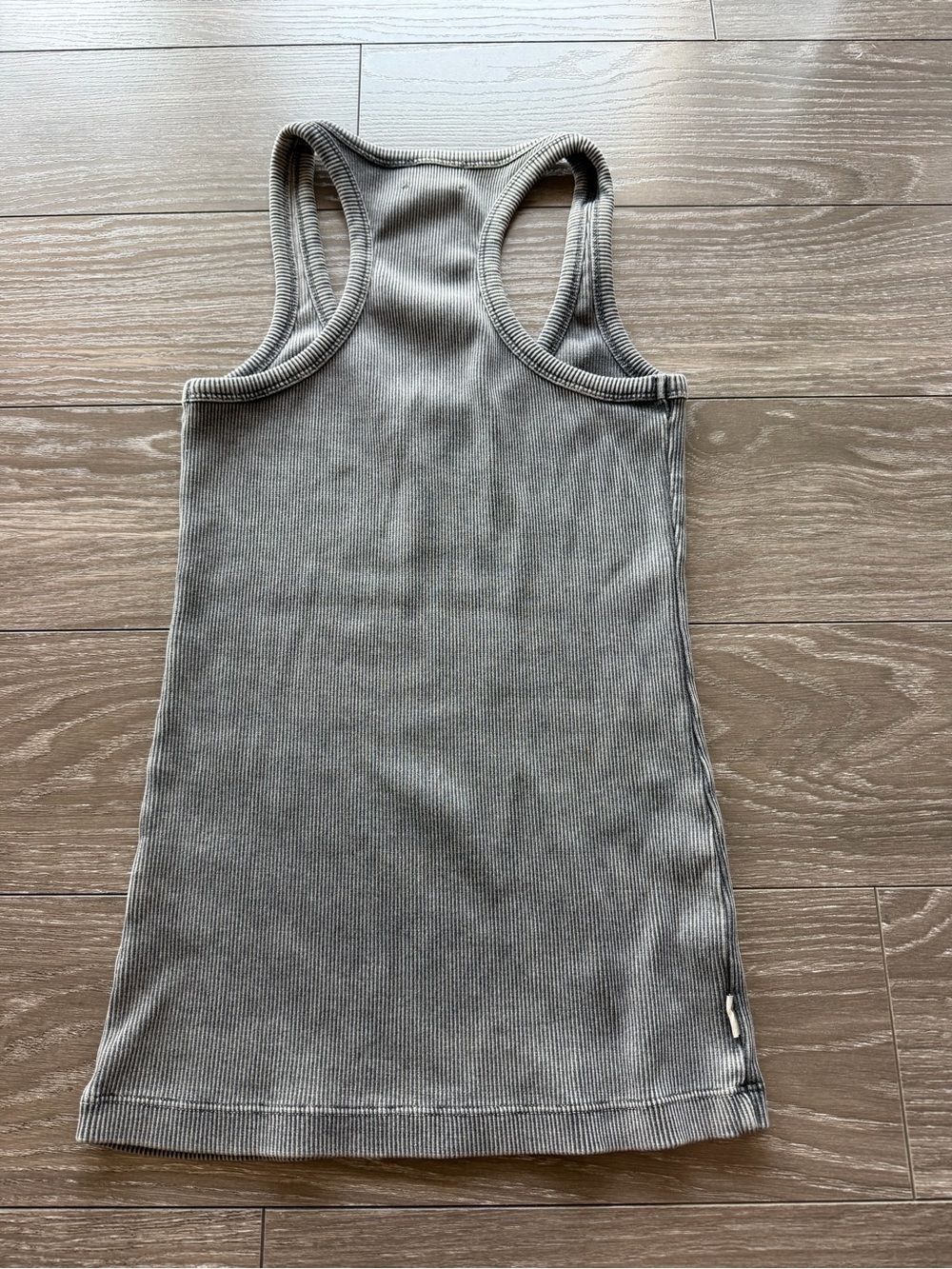 Ribbed Racerback Tank Top - Gray - Picture 4 of 4